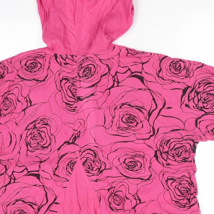 Preloved Kekoo Womens Pink Floral  Jacket     - Black Flowers - Label