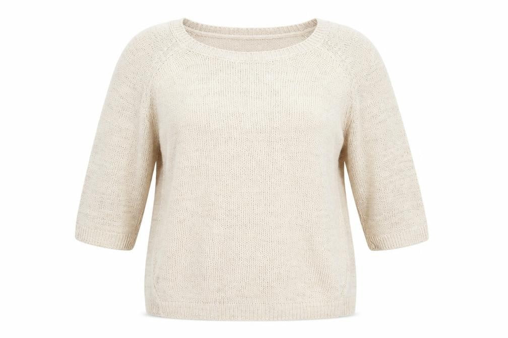 River Island Womens Beige Square Neck  Viscose Pullover Jumper Size S   - Subtle shimmer effect