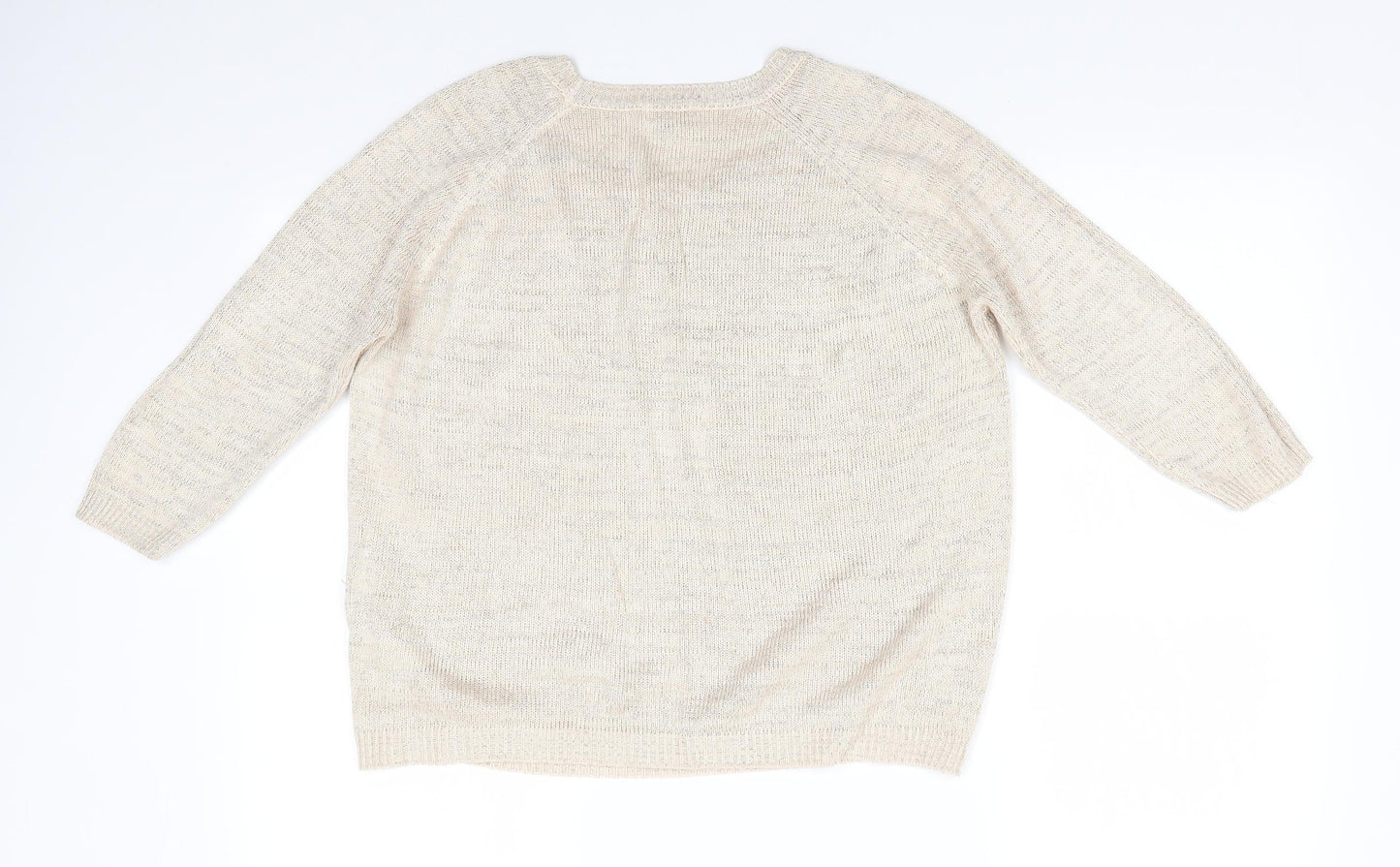 River Island Womens Beige Square Neck  Viscose Pullover Jumper Size S   - Subtle shimmer effect