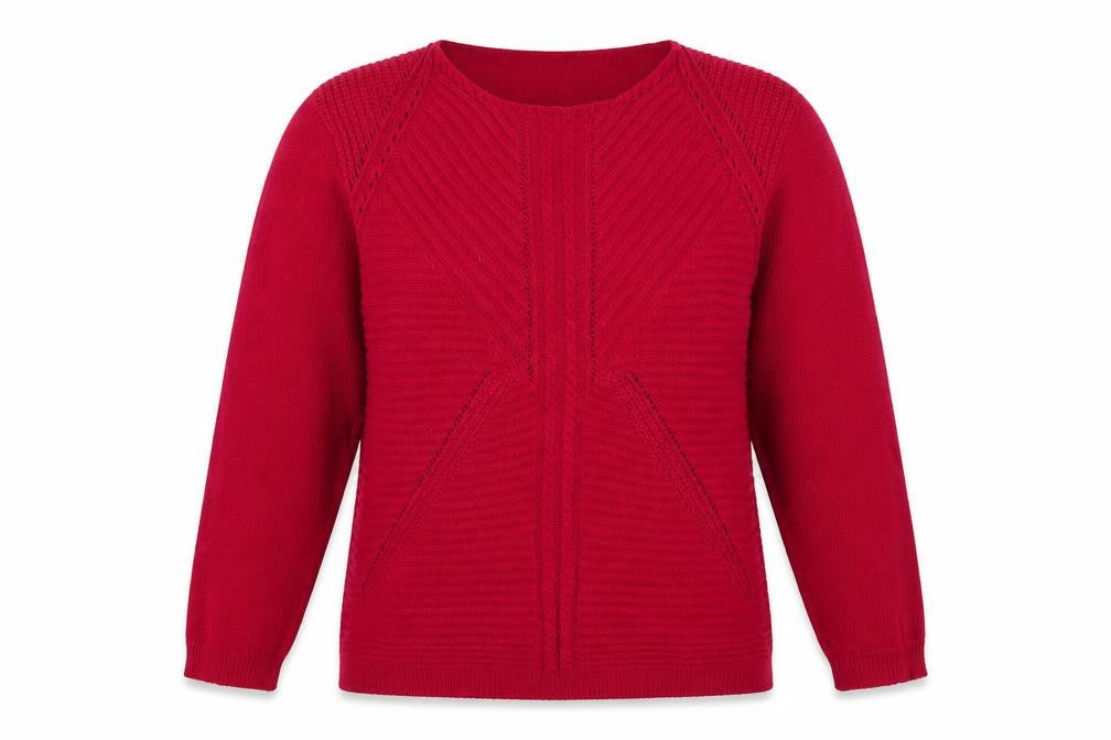 Envy I Womens Red Round Neck   Pullover Jumper Size L