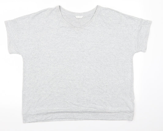 Marks and Spencer Womens Grey Solid Viscose  Pyjama Top Size 18   - Pale Grey Mix