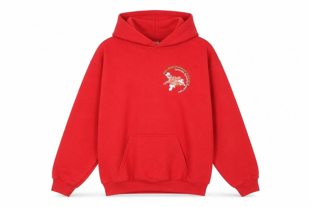 Gilden Girls Red  Cotton Pullover Hoodie Size L