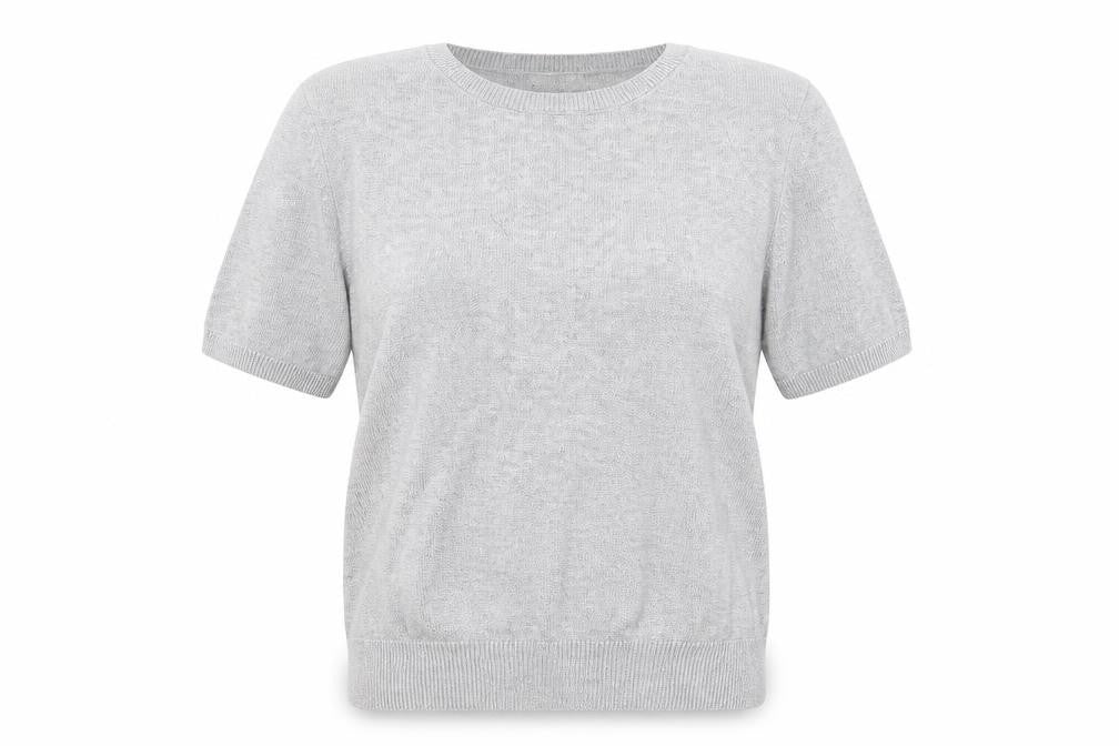 H&M Girls Grey  Viscose Basic T-Shirt Size XS Round Neck