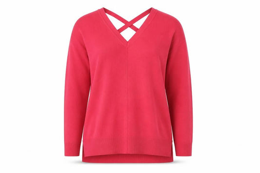 Matalan Womens Pink V-Neck  Acrylic Pullover Jumper Size L