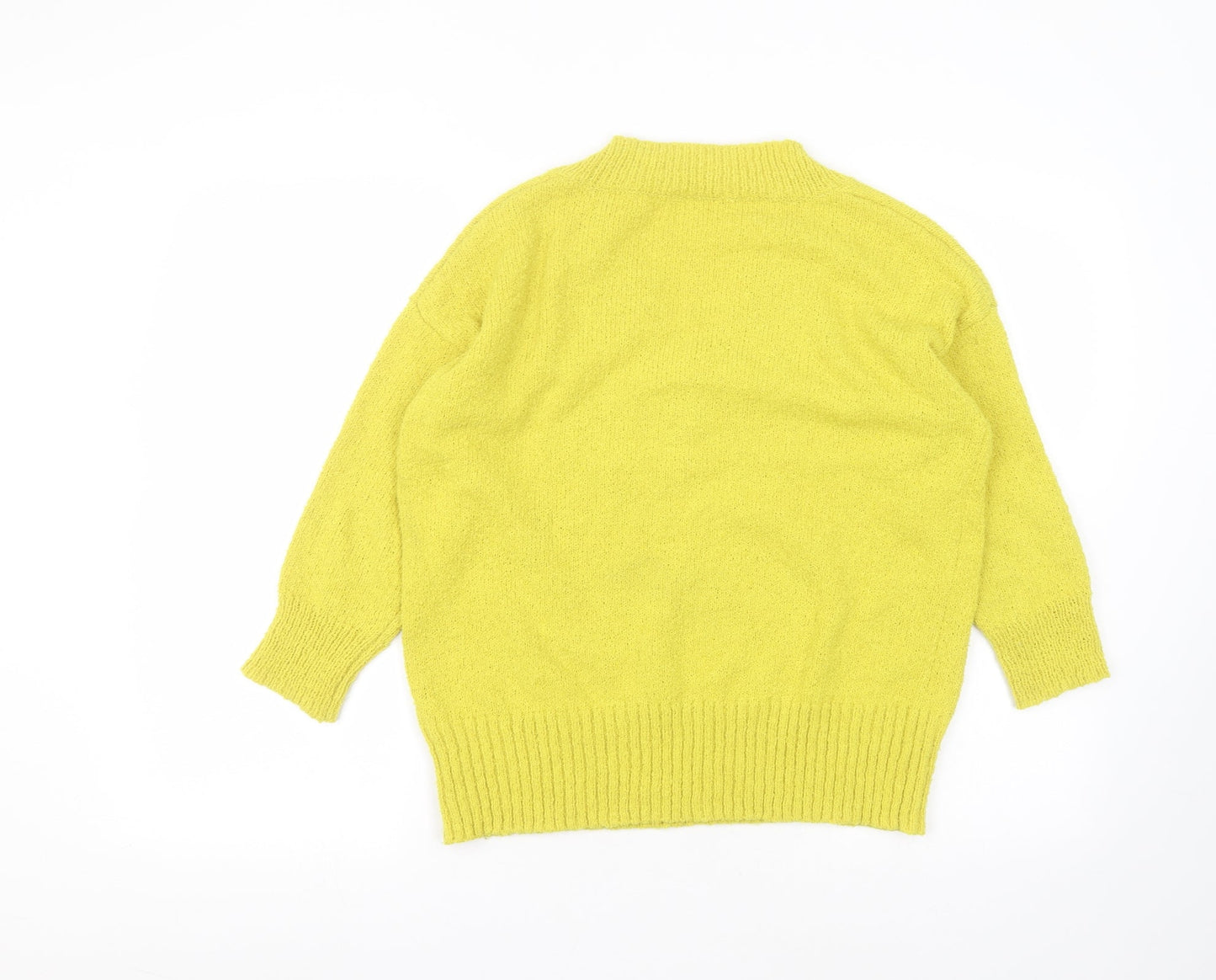 TU Womens Yellow Round Neck  Polyester Pullover Jumper Size 8