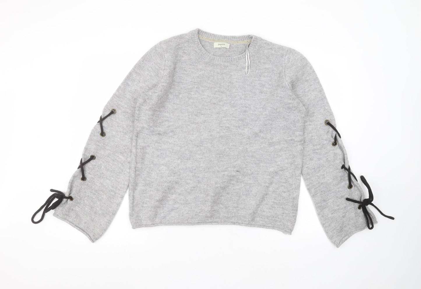 Matalan Womens Grey Round Neck  Acrylic Pullover Jumper Size M