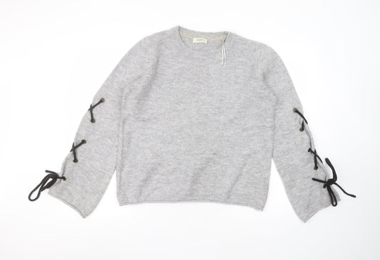 Matalan Womens Grey Round Neck  Acrylic Pullover Jumper Size M