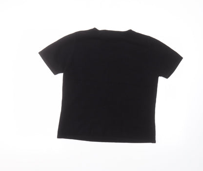 isabelle Womens Black  Acrylic Basic T-Shirt Size 12 Round Neck