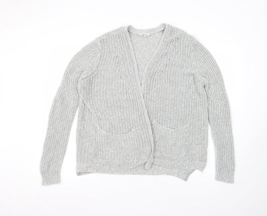 Peacocks Womens Grey Round Neck  Acrylic Cardigan Jumper Size M