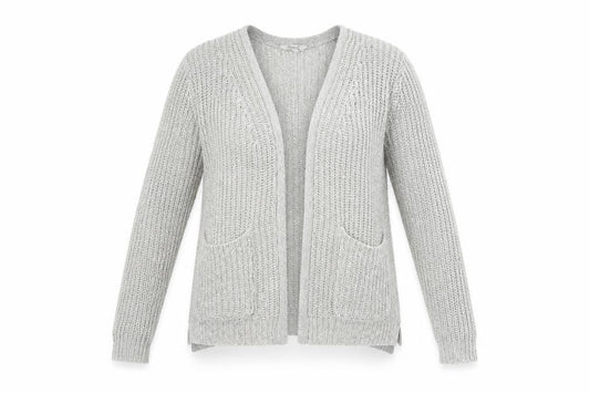 Peacocks Womens Grey Round Neck  Acrylic Cardigan Jumper Size M