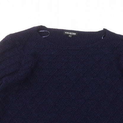 Debenhams Womens Blue Round Neck  Acrylic Pullover Jumper Size 20