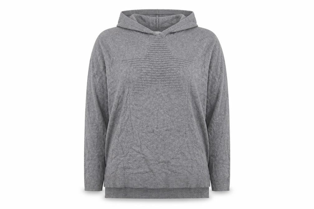 Amara Reya Womens Grey  Viscose Pullover Hoodie Size M