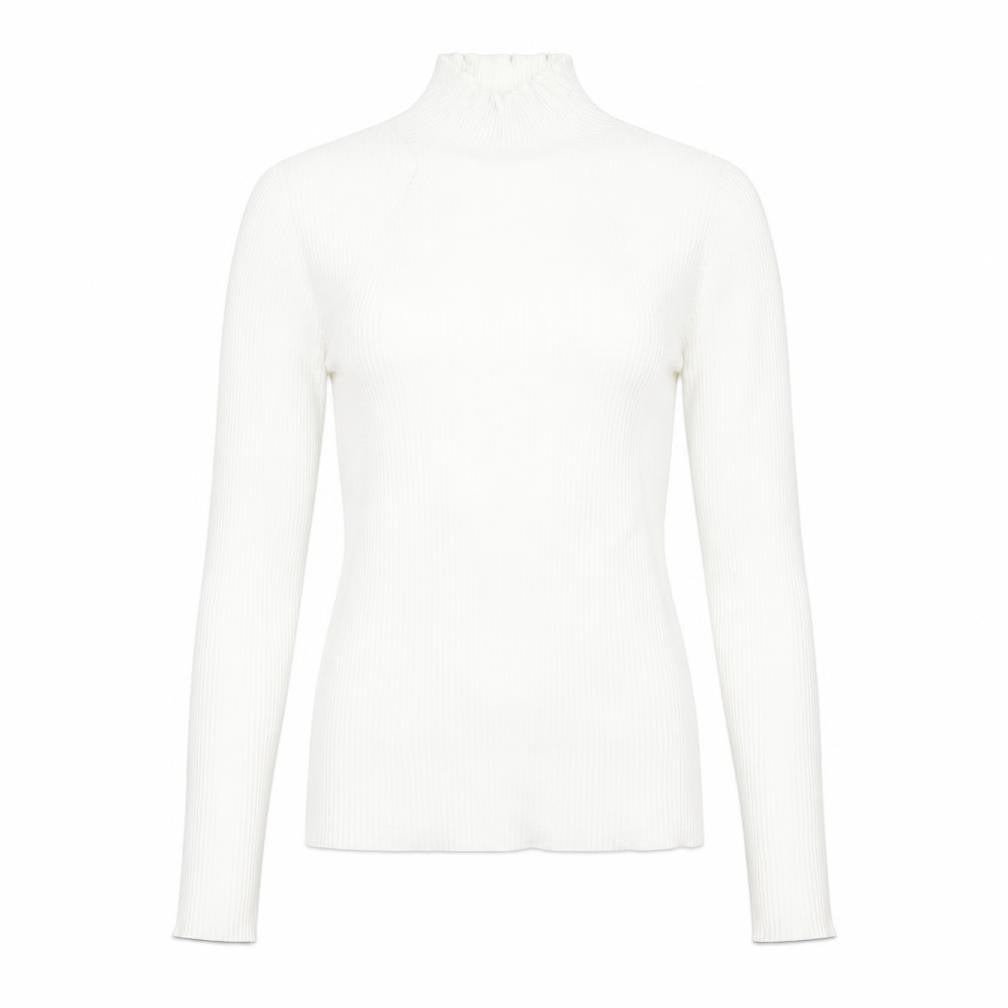 Stradivarius Womens White  Viscose Basic T-Shirt Size M High Neck