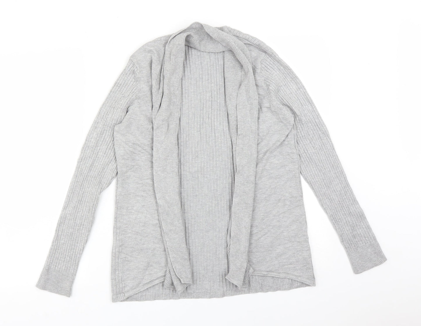 M&Co Womens Grey  Striped Viscose Cardigan Jumper Size 14
