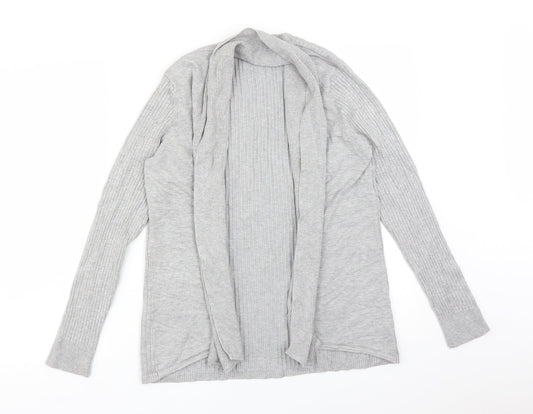 M&Co Womens Grey  Striped Viscose Cardigan Jumper Size 14