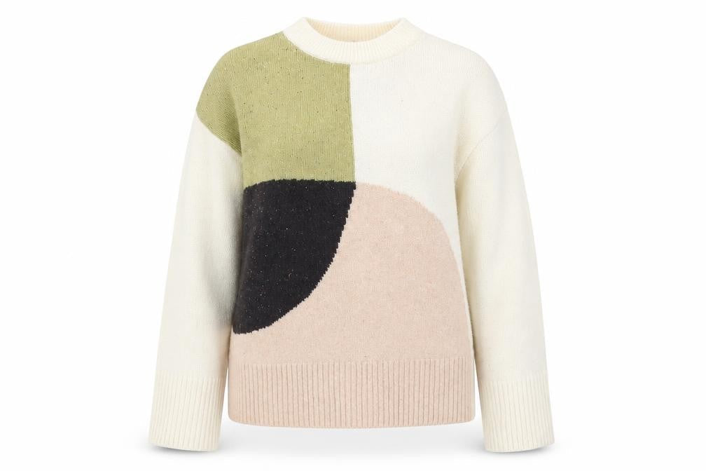 Marks & Spencer Womens Multicoloured Colourblock Cotton Pullover Sweatshirt Size 10