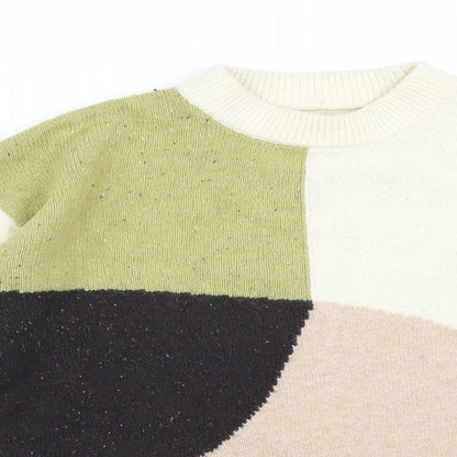 Marks & Spencer Womens Multicoloured Colourblock Cotton Pullover Sweatshirt Size 10