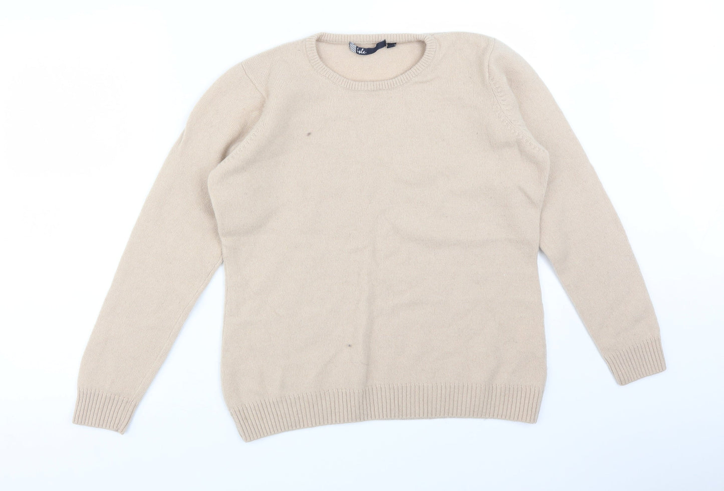 ISLE Womens Beige  Acrylic Pullover Sweatshirt Size L