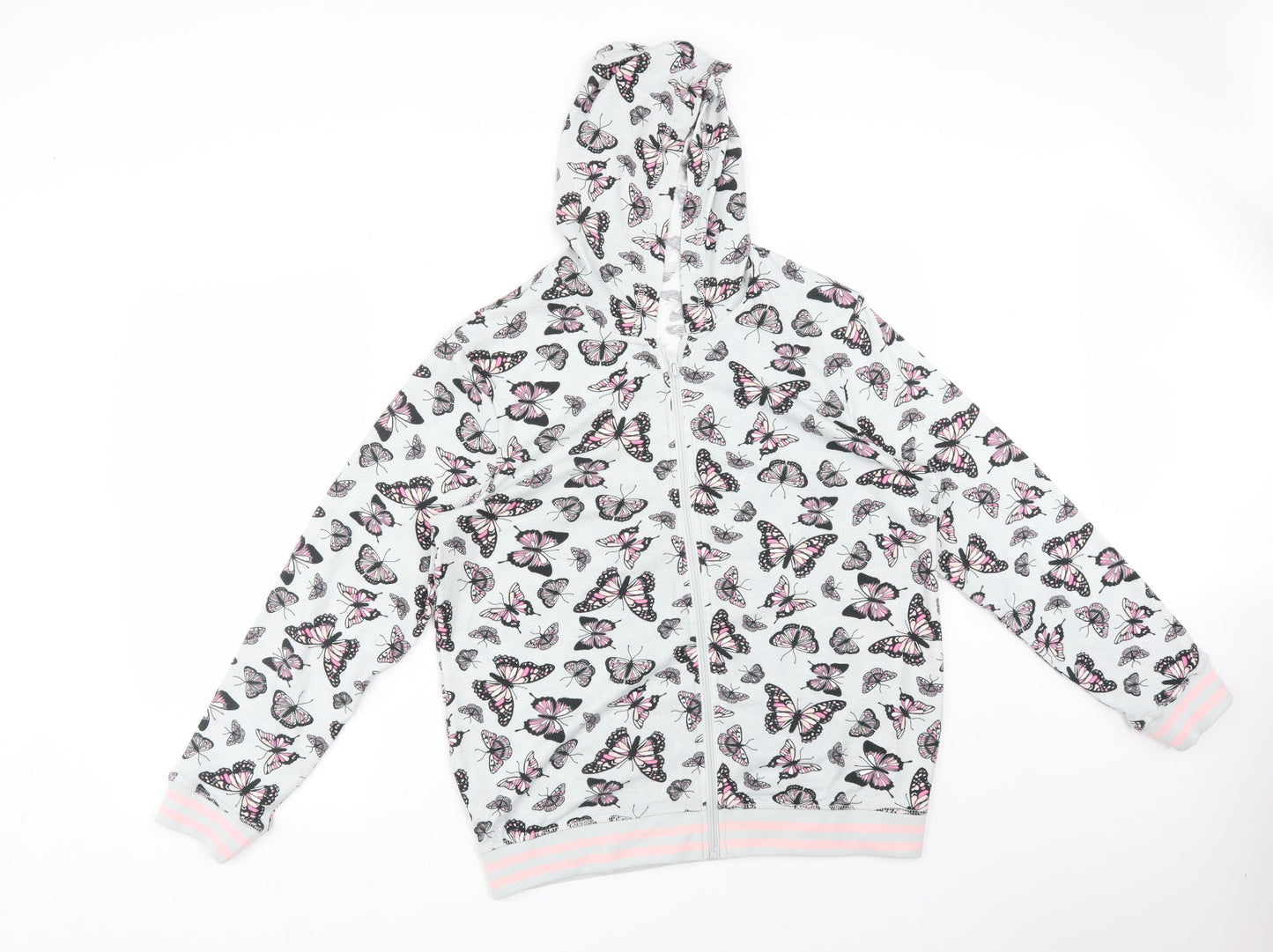 Preworn Womens Multicoloured Animal Print Polyester Full Zip Hoodie Size S