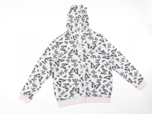 Preworn Womens Multicoloured Animal Print Polyester Full Zip Hoodie Size S