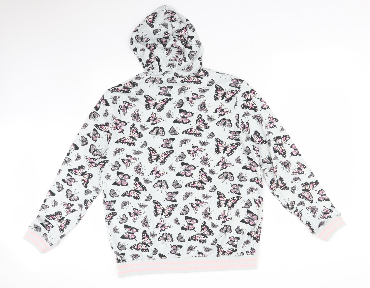 Preworn Womens Multicoloured Animal Print Polyester Full Zip Hoodie Size S