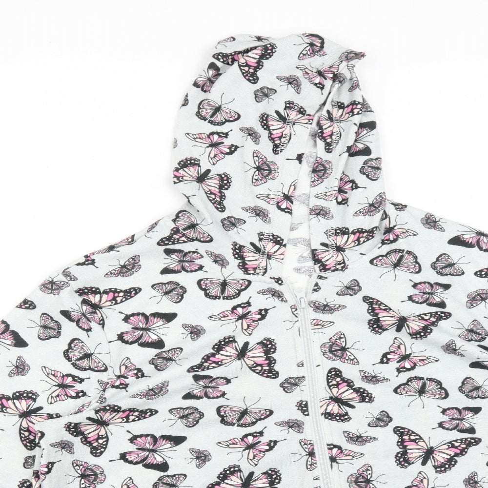 Preworn Womens Multicoloured Animal Print Polyester Full Zip Hoodie Size S