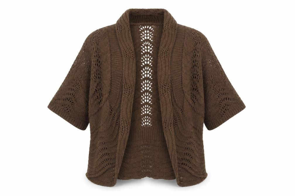 M&Co Womens Brown  Geometric Cotton Pullover Jumper Size S