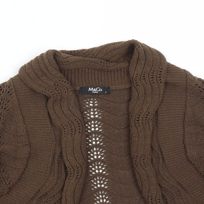 M&Co Womens Brown  Geometric Cotton Pullover Jumper Size S