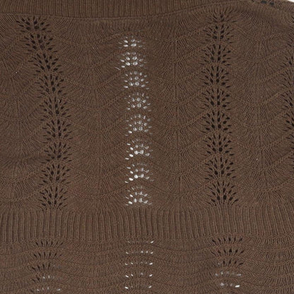 M&Co Womens Brown  Geometric Cotton Pullover Jumper Size S