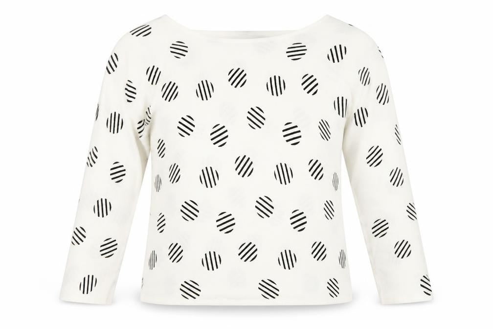 Bonmarché Womens Multicoloured Polka Dot Acrylic Basic T-Shirt Size 18 Round Neck