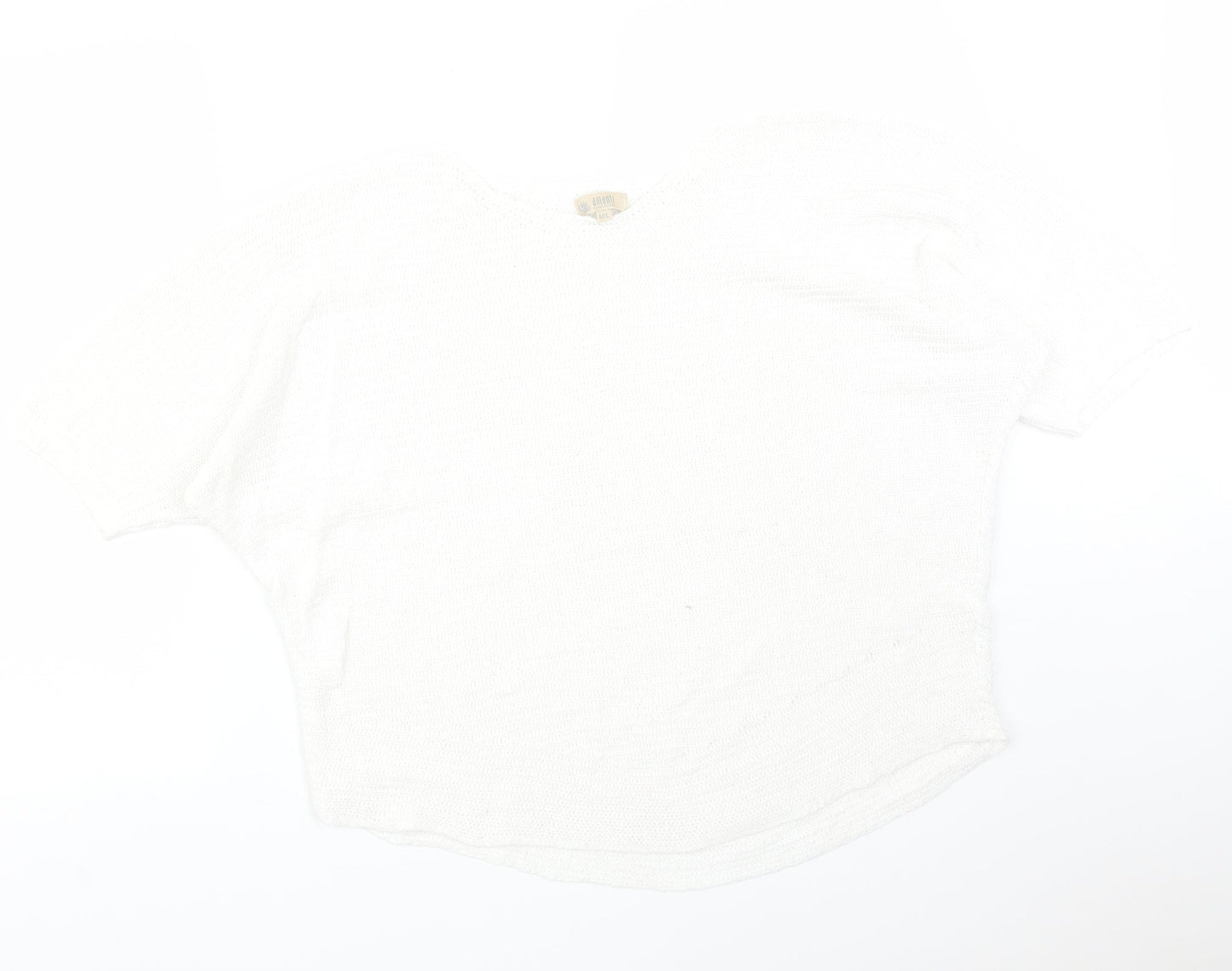 Amanti Womens White   Basic T-Shirt Size L Round Neck