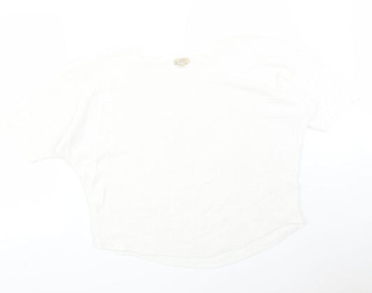 Amanti Womens White   Basic T-Shirt Size L Round Neck