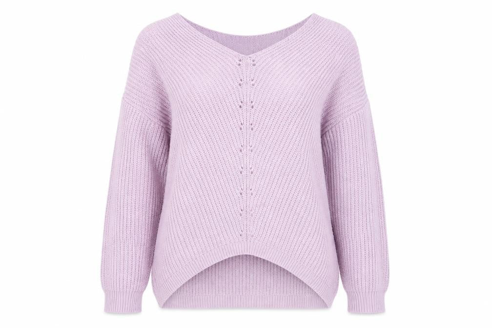 Primark Womens Pink V-Neck  Acrylic Pullover Jumper Size 10