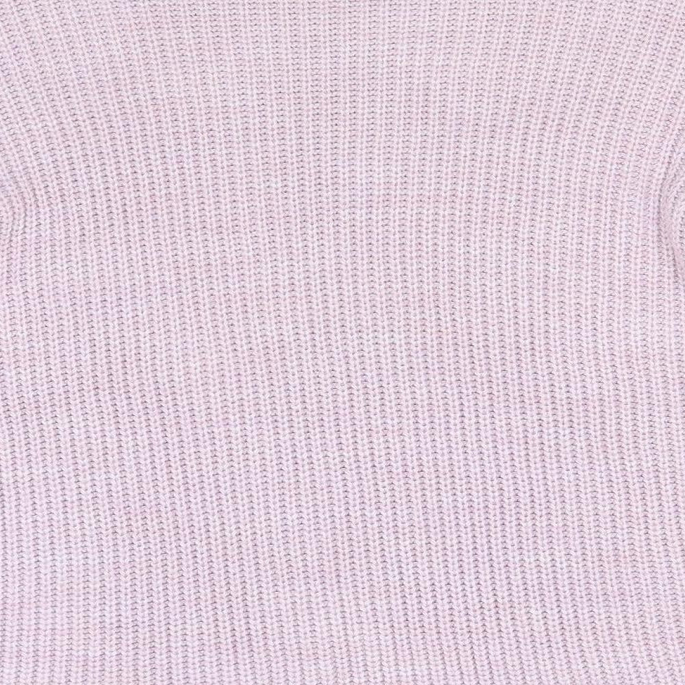 Primark Womens Pink V-Neck  Acrylic Pullover Jumper Size 10
