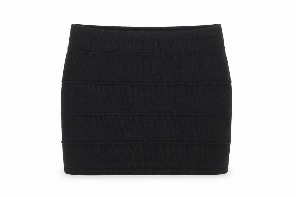 Chico's Womens Black Striped Acrylic Straight & Pencil Skirt Size S