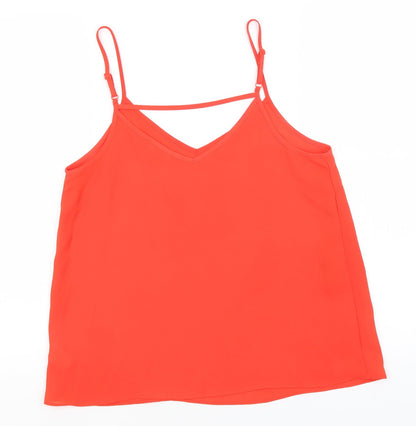 Primark Womens Red  Polyester Basic Tank Size 10 Off the Shoulder