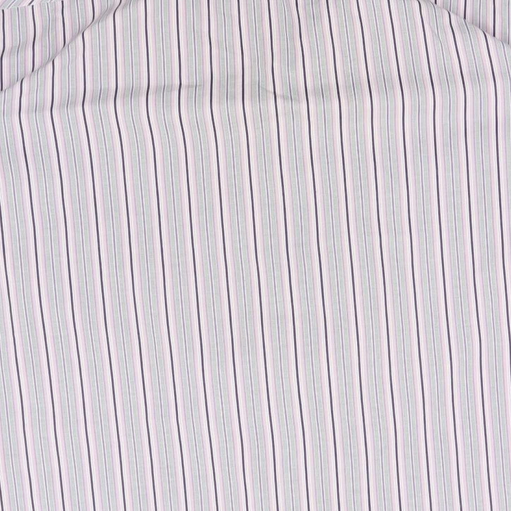 Autograph Mens Blue Striped Cotton  Button-Up Size XL Collared