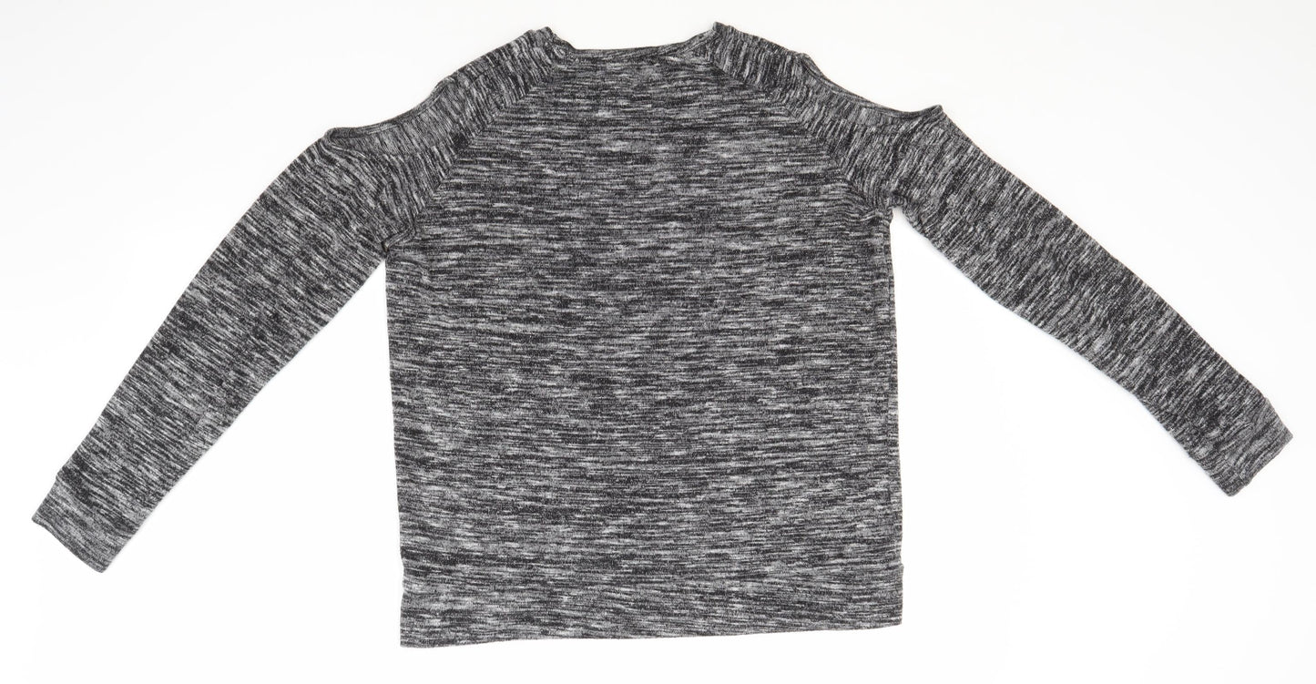 Papaya Womens Grey Round Neck  Polyester Pullover Jumper Size 14