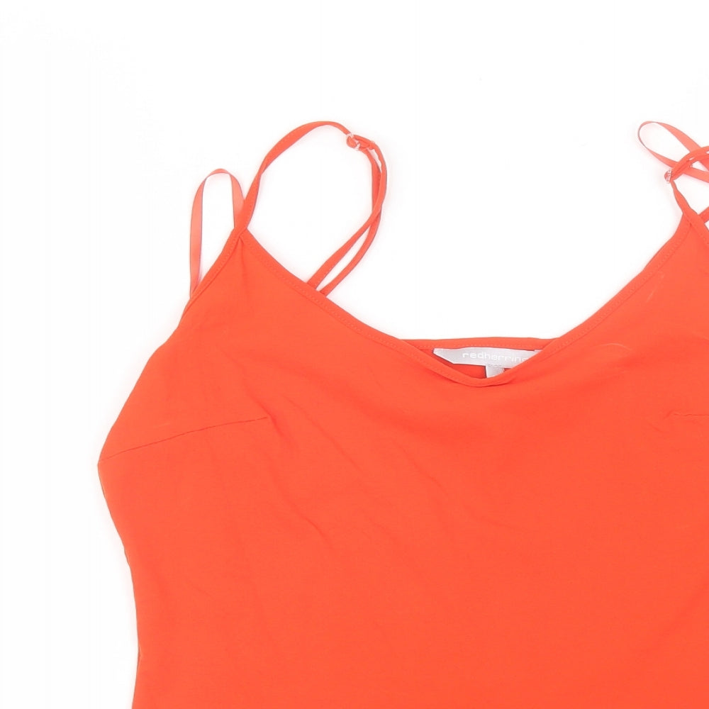 Red Herring Womens Red  Nylon Camisole Tank Size 14 Round Neck
