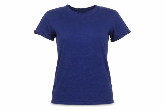 FSBN Womens Blue  Cotton Blend Basic T-Shirt Size M Round Neck