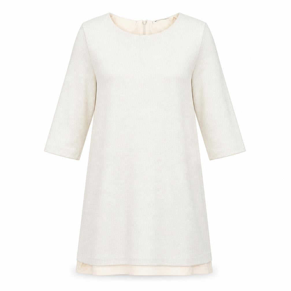 Zara Womens Beige  Viscose Shift  Size M  Round Neck