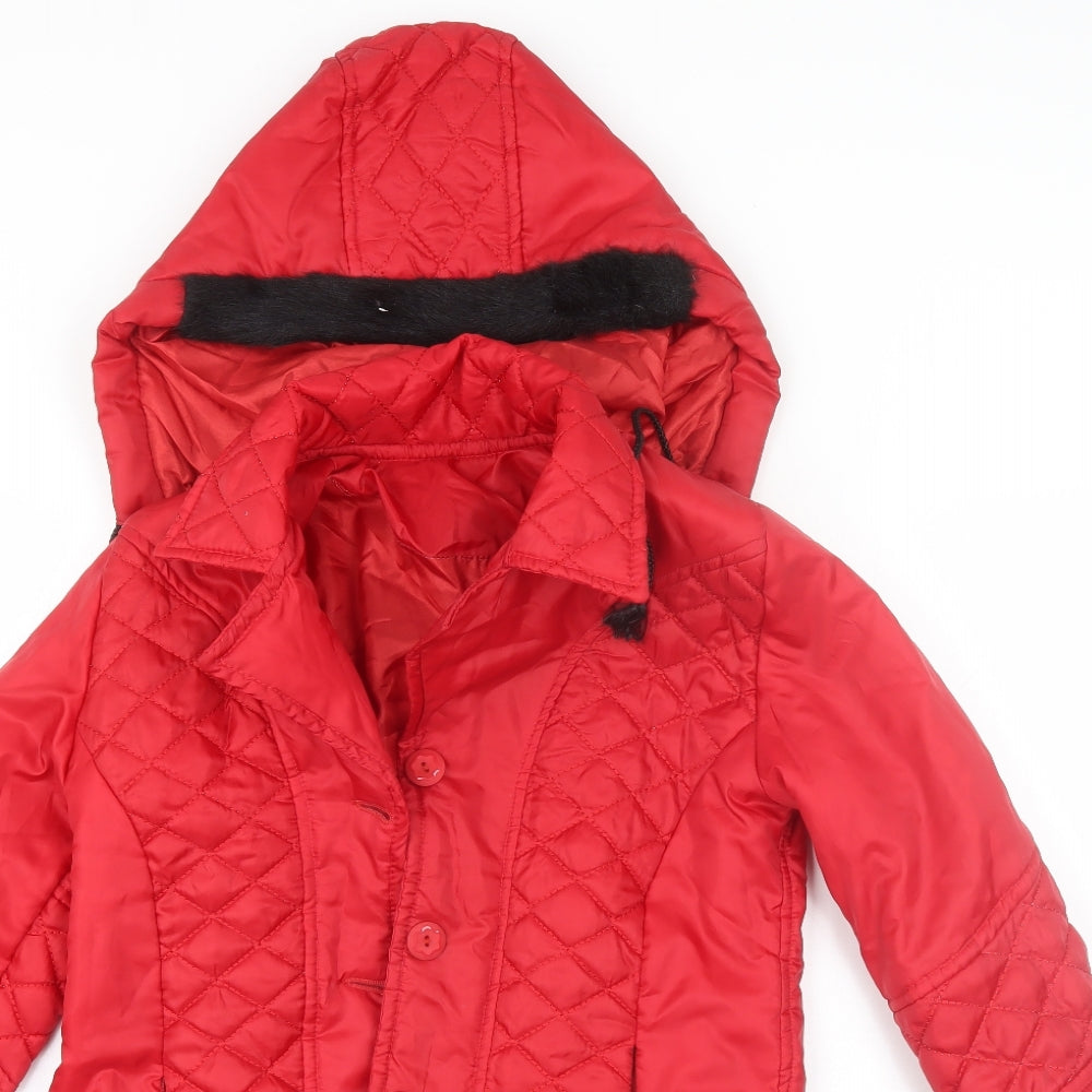 Sati Womens Red   Parka Jacket Size 8