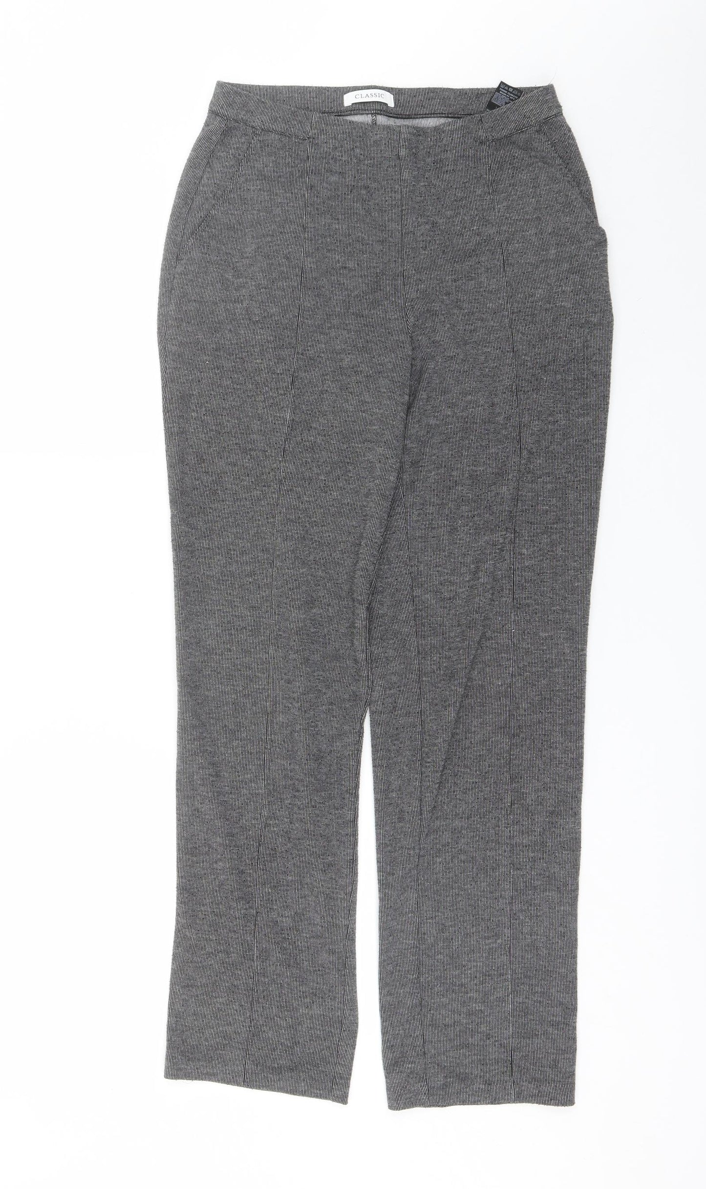 Marks and Spencer Womens Grey  Polyester Trousers  Size 10 L28 in Regular