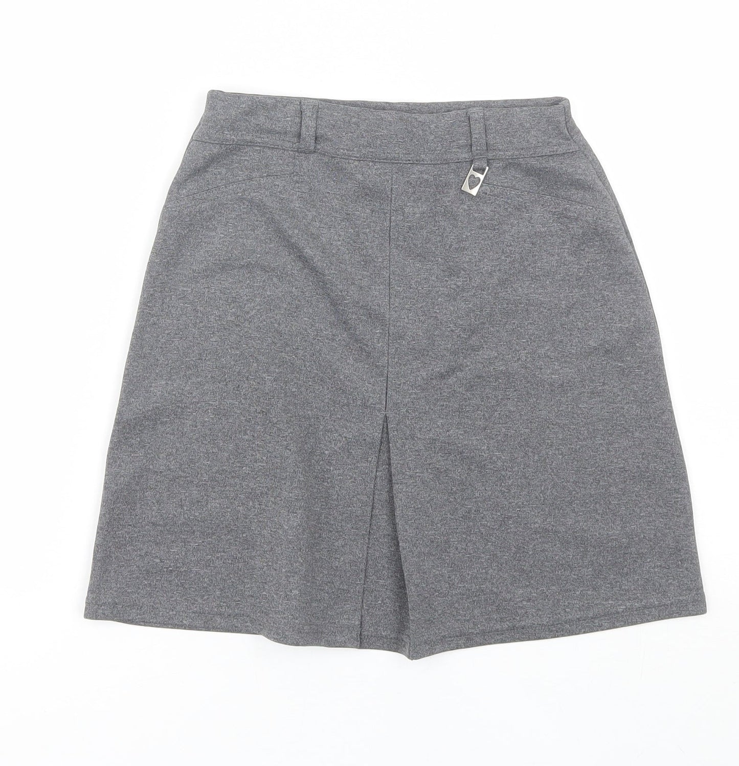 Adams Girls Grey  Polyester Pleated Skirt Size 9 Years  Regular