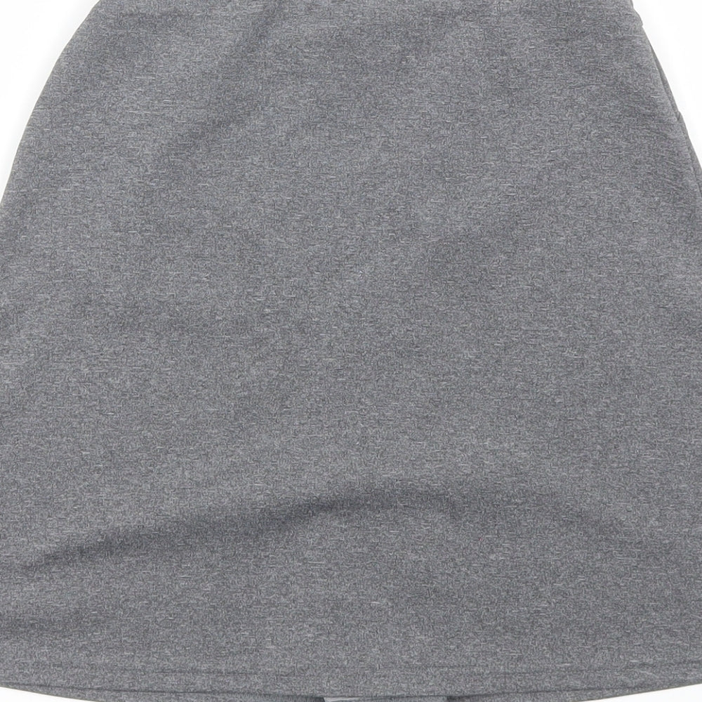 Adams Girls Grey  Polyester Pleated Skirt Size 9 Years  Regular