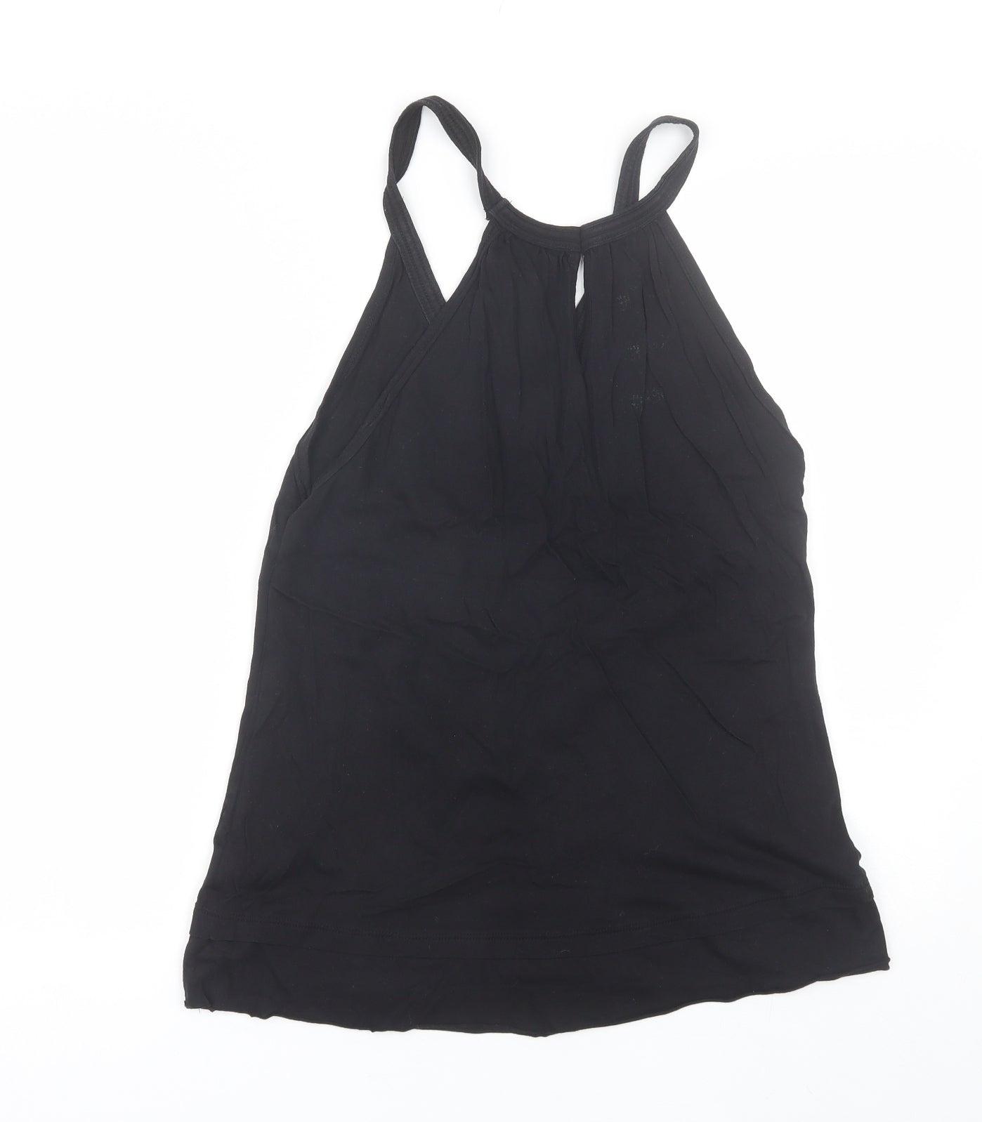 Pilot Womens Black  Cotton Basic Tank Size 10 V-Neck