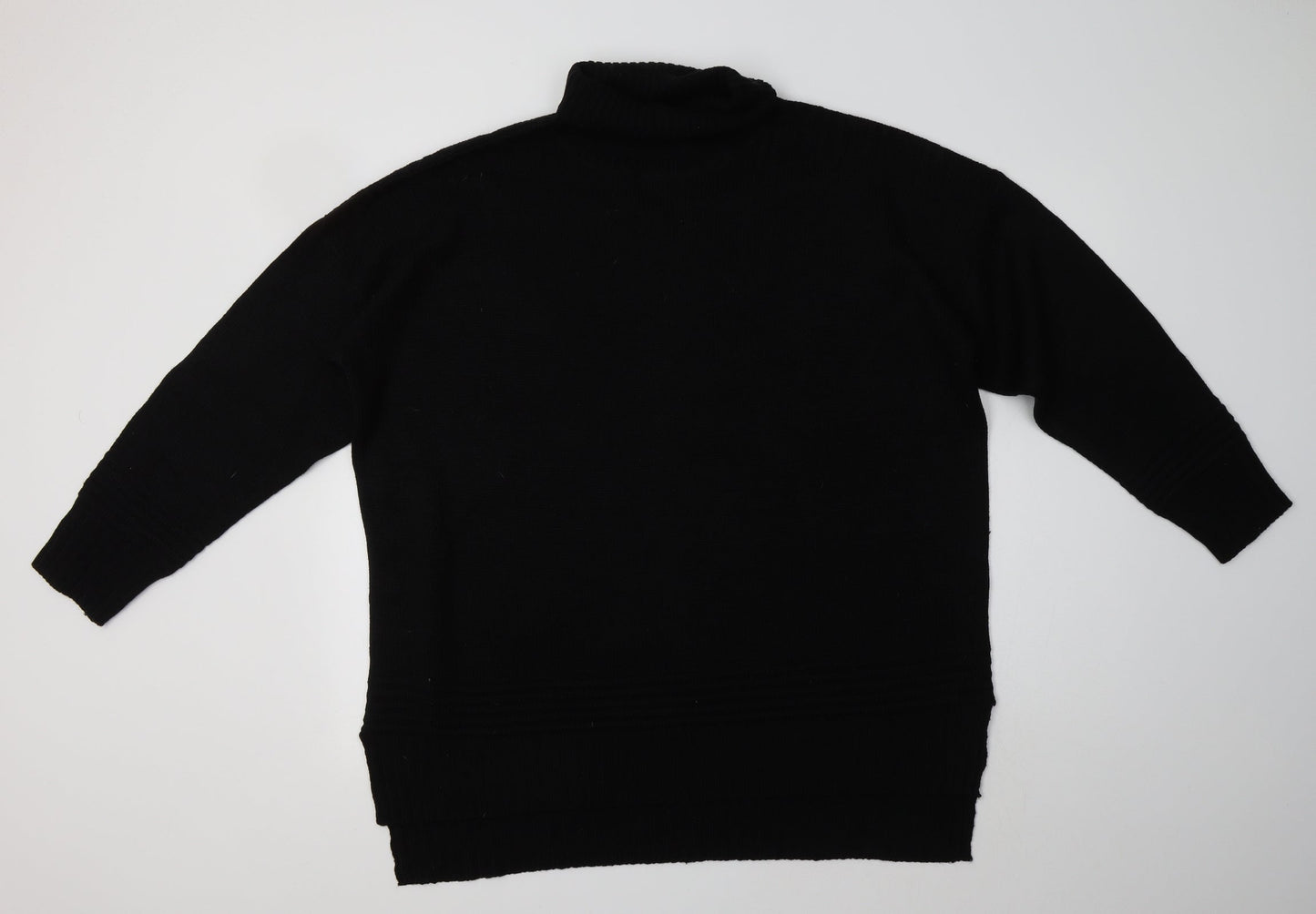 JD Williams Womens Black Roll Neck  Acrylic Pullover Jumper Size XL