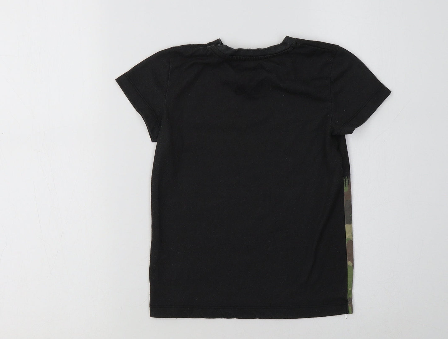 Matalan Boys Black Camouflage Polyester Basic T-Shirt Size 5 Years Crew Neck  - Your Rules