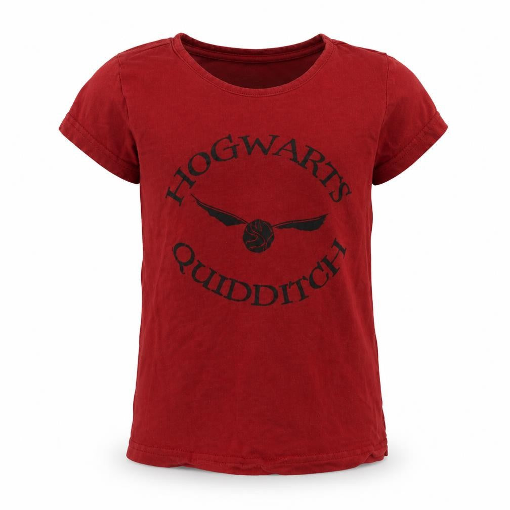 Preworn Girls Red  Cotton Basic T-Shirt Size 5 Years Crew Neck  - Harry Potter