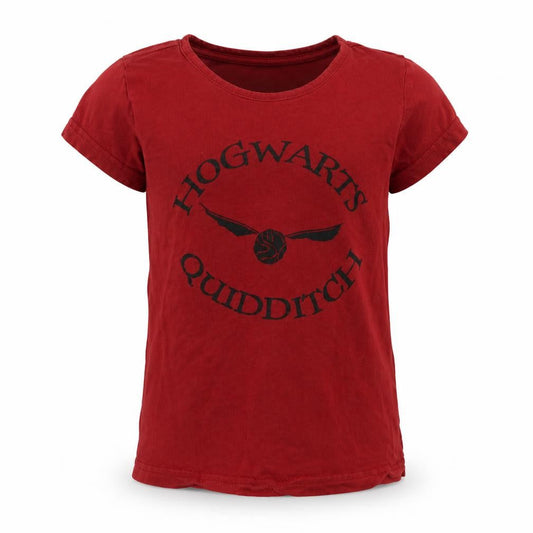 Preworn Girls Red  Cotton Basic T-Shirt Size 5 Years Crew Neck  - Harry Potter